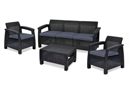 Комплект мебели Corfu Triple Set, серый