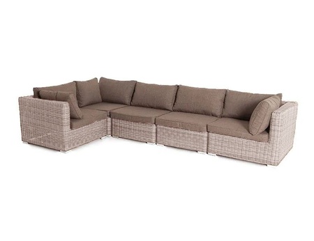 "Лунго" модульный диван из искусственного ротанга, цвет бежевый